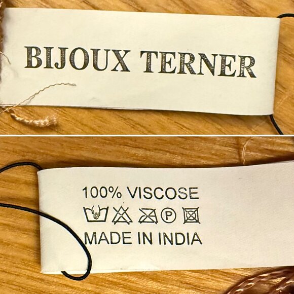 Boho Copper Dreams Beaded Shawl Striped Fringe Wrap by Bijoux Terner Earthy - Picture 5 of 12